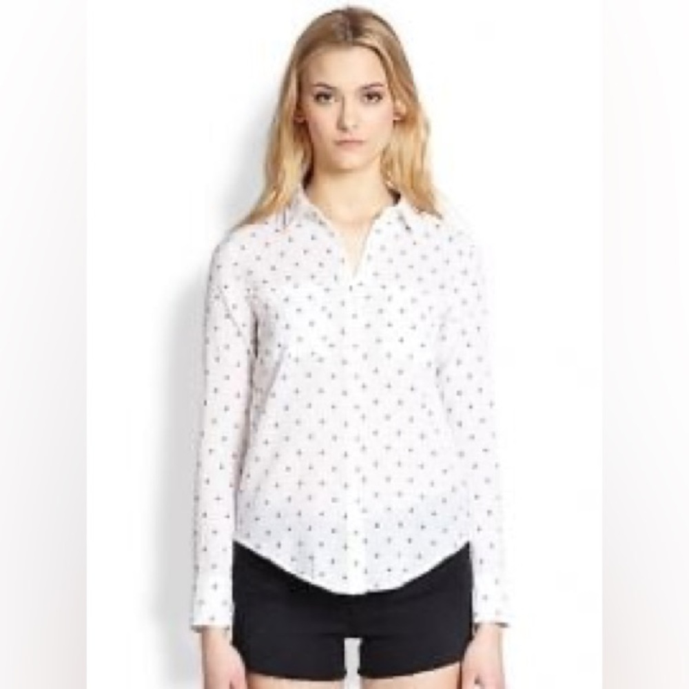 🪩 Rails Label Nautical Boat Print Button-Down Blouse Size Large